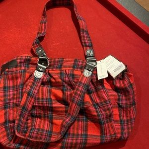 Large Flannel Plaid Tote